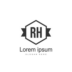 RH Logo template design. Initial letter logo design