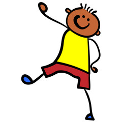 Obraz premium Boy in the style of childrens drawings color