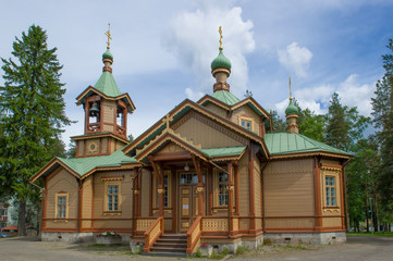 Fototapeta na wymiar the St. Nicholas church in Joensuu, Finland 