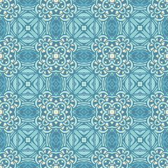 Damask seamless tiles vector design blue pattern ornamental