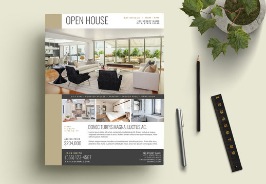 Bronze Real Estate Open House Flyer Layout