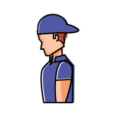 young man with cap avatar character