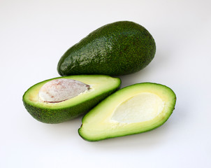avocado closeup on white background