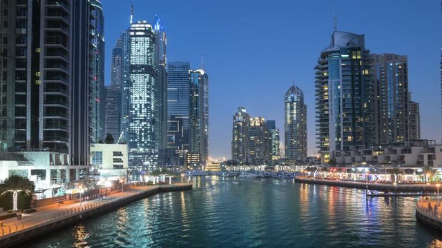 sunset hyperlapse, Dubai Marina, UAE