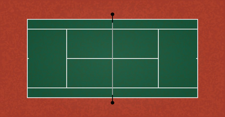 A textured realistic tennis court illustration. Vector EPS 10