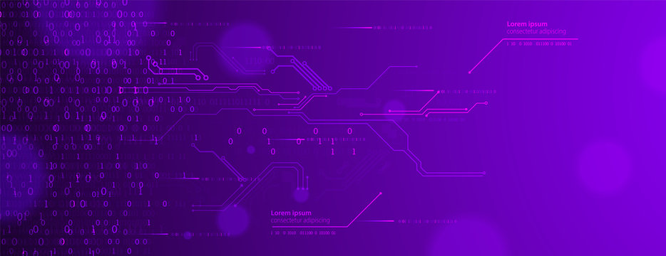 Technology background. Binary computer code. Big data concept. Vector illustration.