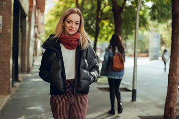 Fototapeta premium Blonde girl walking