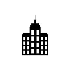 Black city icon on white background