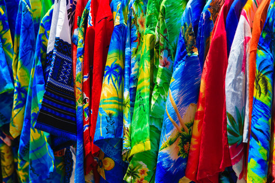 Colorful shirts at a street store, St. Thomas, USVI © Don Landwehrle
