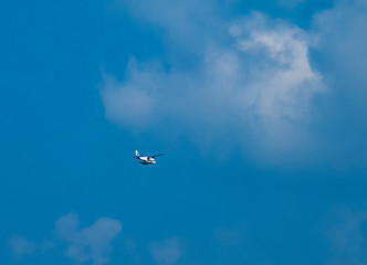 Fototapeta premium A seaplane ferrying holidaymakers around the Maldives in the Indian Ocean