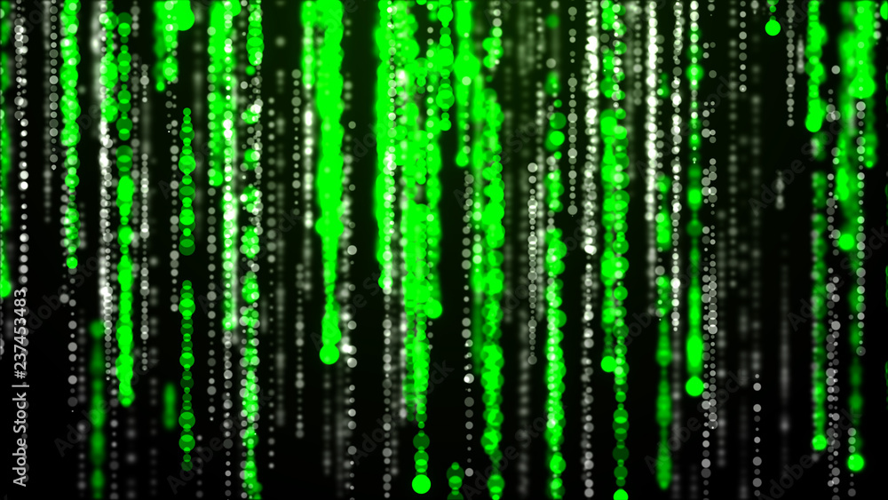 Poster abstract 3d big data visualization. intricate data threads plot. fireworks at new year and copy spac