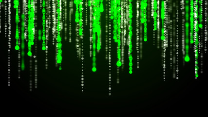 Obraz premium Abstract 3D big data visualization. Intricate data threads plot. Fireworks at New Year and copy space. Festive background on the eve of the New Year. 3D rendering.