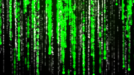 Abstract 3D big data visualization. Intricate data threads plot. Fireworks at New Year and copy space. Festive background on the eve of the New Year. 3D rendering.