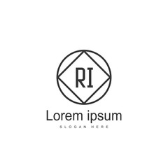 RI Logo template design. Initial letter logo design