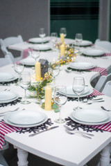 christmas plates setup