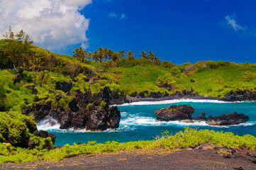 Spectacular ocean view on the Road to Hana, Maui, Hawaii, USA