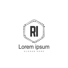RI Logo template design. Initial letter logo design