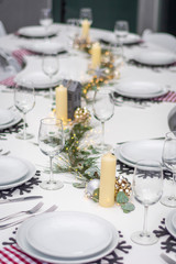 christmas plates setup