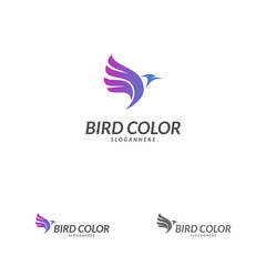 Bird logo vector. Flying Bird Logo design vector template. Dove Pigeon Logotype concept icon.