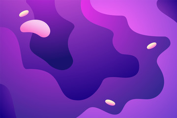 Fluid gradient background Vector illustration Abstract paper art composition with dynamic shapes in lilac shades Template for posters and banners