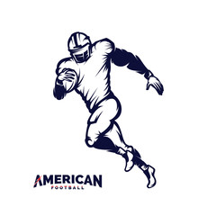 Running American football player logo silhouette, American Football logo