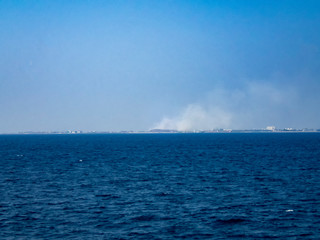 Construction work in progress on one of the Maldives islands in the Indian Ocean