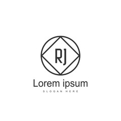 RJ Logo template design. Initial letter logo design