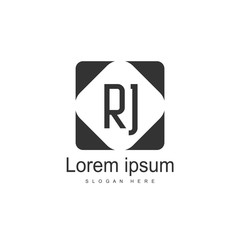 RJ Logo template design. Initial letter logo design