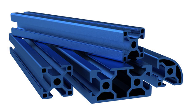 Several aluminum profile