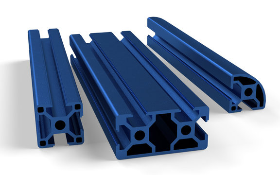 Several aluminum profile
