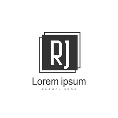 RJ Logo template design. Initial letter logo design