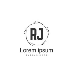 RJ Logo template design. Initial letter logo design