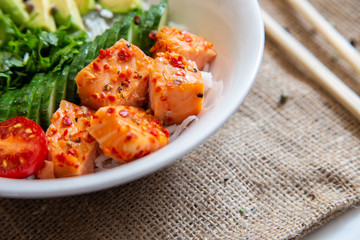 Poke Bowls a popular Hawaiian appetizer.