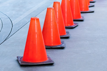traffic cones on the road