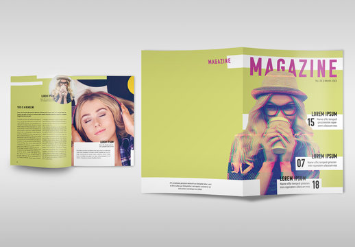 Magazine Layout with Lime Accents