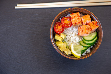 Poke Bowls a popular Hawaiian appetizer.