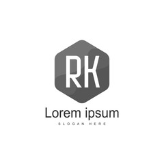 RK Logo template design. Initial letter logo design
