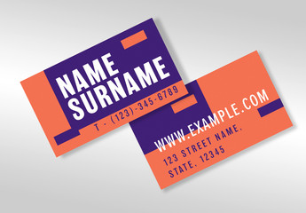 Business Card Layout with Two-Toned Accents
