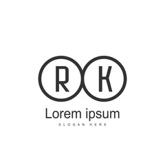 RK Logo template design. Initial letter logo design