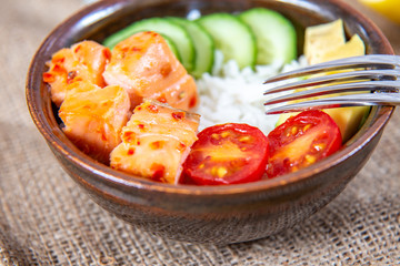 Poke Bowls a popular Hawaiian appetizer.