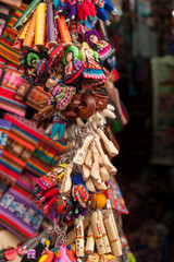 Colourful souvenirs in Witches' Market (Mercado de las Brujas) in La Paz, Bolivia - South America