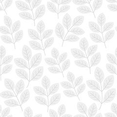 Fototapeta premium Floral seamless pattern with branches and leaves. Vector illustration.