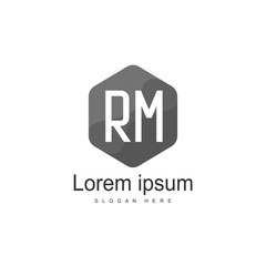Fototapeta premium RM Logo template design. Initial letter logo design