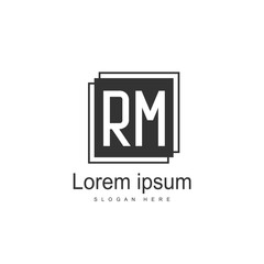 RM Logo template design. Initial letter logo design