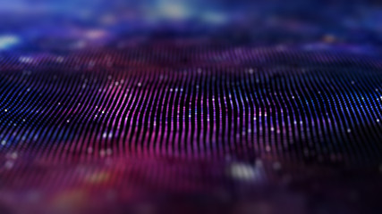 Data technology abstract futuristic illustration . Low poly shape with connecting dots and lines on dark background. 3D rendering . Big data visualization .