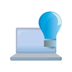 laptop computer light bulb idea