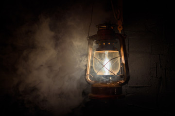 vintage lantern on a dark background