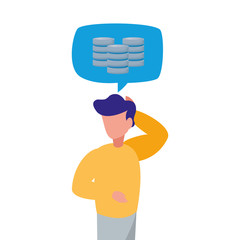 man speech bubble database server