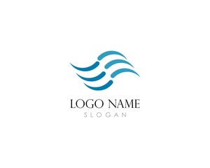 Water Wave Icon Logo Template