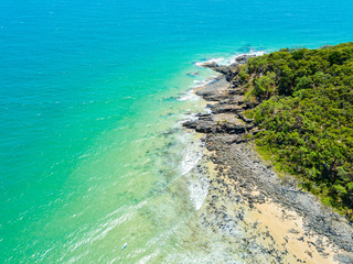 An aerial view of Noosa beach on Queensland's Sunshine Coast, Australia